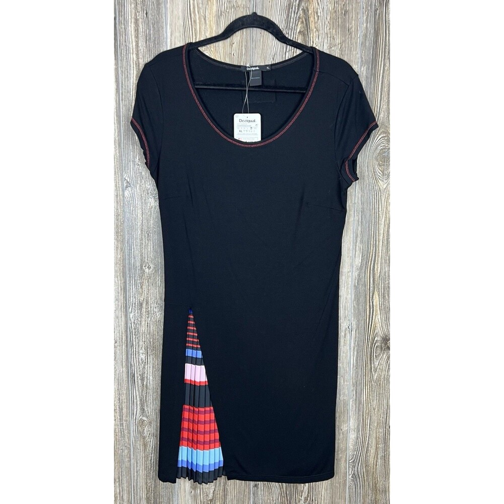 Desigual Black Dress with Multicolor Accents